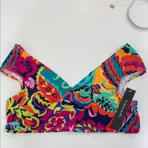 NWT Tahari swim top bright tropical print